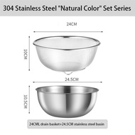 ชามสลัดทำของเหล็กสแตนเลส304แป้งนวดและอ่างล้างหน้าผักและไข่ชามผสมครัวบ้าน