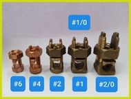 ➺ ☬ ┓ → Solderless Connector Split-Bolt Split Bolt Connector #8, #6, #4, #2, #1, 1/0, 2/0