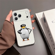 iPhone 17 16 15 14 13 12 11 Pro Max phone case funny penguin clear casing iPhone Cover