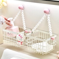 [Ready Stock] Dopamine Mesh Basket Storage Basket Bathroom Shelf Wall Hanging Suction Cup Toilet Dop