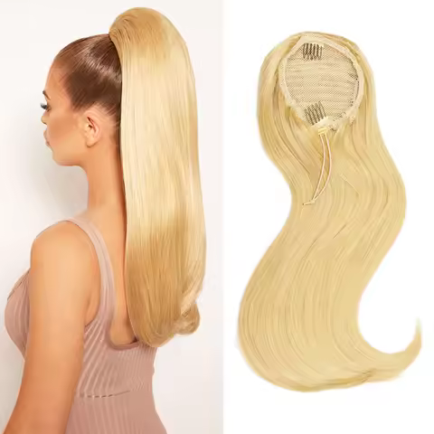 613 Color Drawstring Ponytail Extension Straight 100% Remy Human Hair Ponytail Straight Ponytail Ext