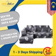 READY STOCK | 1/2/3/4 Seater Solid Color Sofa Cover Stretch L Shape sarung kusyen Universal Slipcover Seat Cover