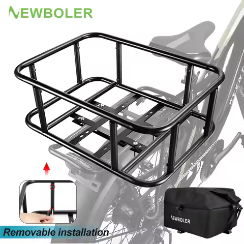 NEWBOLER Detachable Rear Bike Basket Bicycle Cargo Rack Bag Large Capacity E-Bike Basket Rear Rack f