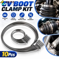 SUYO CV Joint Boot Crimp Clamp, Stainless Steel Single Ear CV Boot Clamp Kit, Durable Adjustable Axl