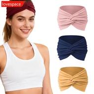 LOVESPACE Women Wide Elastic Headbands Hair Wrap Turban Twist Headband Yoga Fitness Running Cycling 