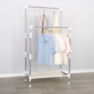 ราวตากผ้า ราวแขวนผ้า ราวคู่ #VT-0328-04F #พร้อมส่ง  ราวตากผ้าคอนโด ราวแขวน ราวแขวนเสื้อ 2 ชั้น ราวตา