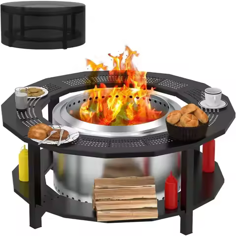 BestsellerPortable Outdoor Fire Pit Table for Solo Stove Yukon, Bonfire, and Tiki, Suitable for Wood