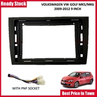 Android Player Casing VOLKSWAGEN VW GOLF MK5 / MK6-9INCH-2009-2012-BLACK (WIth PNP Socket)