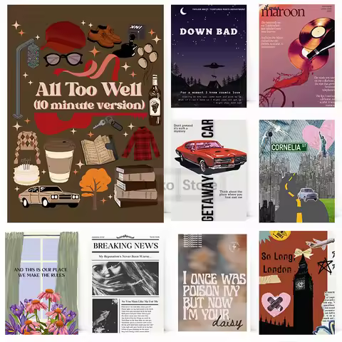 Pop Singer Hot Songs Lyrics Posters Modern Popular Music Prints Canvas Painting Wall Art Pictures Ho