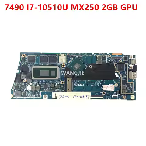 CN-0M8T87 For DELL Inspiron 14 7490 Laptop Motherboard 0M8T87 M8T87 I7-10510U SRGKW GPU:N17S-G2-A1 M