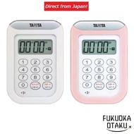TANITA Digital Timer 100-Minute Waterproof TD-378 White/Pink Timer 【Direct from Japan】