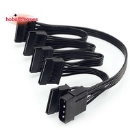 4Pin IDE to 5-Port Power Supply Cable 4Pin  to Multi SATA Port 18AWG Wire Power Cord For Hard Drive 