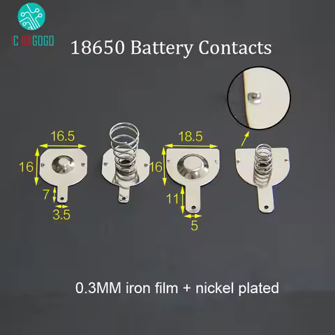 10Pairs 18650 Battery Contact Spring Contact Band Plate 18.5*16MM 16.5*16mm Connector Positive Elect