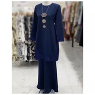 Preloved Apple Couture Sofea Kurung Moden Lace Navy Blue size M