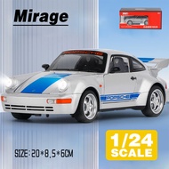 LEO 1:24 Porsche 964 Transformers 7 Mirage รถบรรทุกโมเดลรถยนต์ของเล่นอัลลอยหล่อโลหะสำหรับเด็กของเล่น