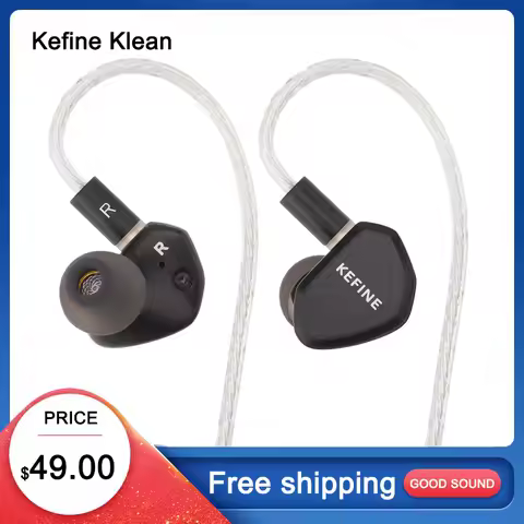 Kefine Klean 10mm DLC Diaphragm Dynamic Driver IEMs Hi-Fi In-ear Earphone with Nozzles and Comfortab