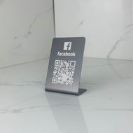 Stainless Steel QR Code Table Card Stand Vertical Desktop Display for Business And Social Media Plat