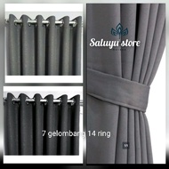 Premium fiber blackout curtains 7 waves 14 Ring