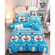 Doraemon 3IN1 4IN1 BEDSHEET Canadian Cotton Full Garterized Bedding Set 3 IN 1 4 in 1 Fitted Sheet