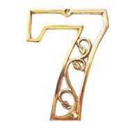 11cm Carved Leaf Number Villa Office Shophouse Hotel Brass Building - No. 7