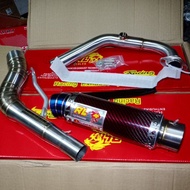 Red Leo racing exhaust (CARBON/BLACK)/MUFFLER ONLY, Y15ZR/PNP LC135, (32x35x53)(35x35x53)(35x38x57)(