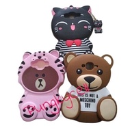 Softcase 4D / 3D Samsung Galaxy J500 J5 2015 J510 J5 2016 J2 prime Character Cat Silicone Case