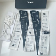 Chanel twilly小絲巾 黑白雙面