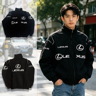 F1 Lexus Racing Jacket Men Black Embroidery Varsity Jacket Motocycle Windbreaker Jacket With Zipper