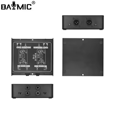 Professional DI 2 channel Audio DI Box Passive DIRECT BOX Low Noise Guitar Bass DI 1 Channel Audio C