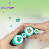 [utilizojmS] Portable Teacher Review Stamp Four Leaf Clover Stamp For Scrapbooking , Green Plant Flo