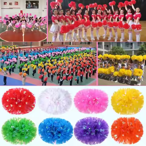 High Quality 25cm Game Pompoms 9 Colors Cheerleading Cheering Sports Match Supplies Sports Cheerlead