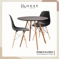 (NEST) SOREN/EAMES Round Table and 2 Chairs / Round Table / Bulky