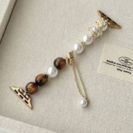 1PC Stylish AppleWatch Band Features A Combination Of Pearls And Rendering Beads, Compatible With Ap