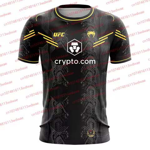2026 UFC Combat training suit Men's Compression Shirt Black Crypto.com Logo MMA BJJ Training Gym Wor
