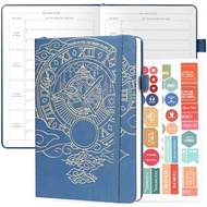 Toplive Undated Weekly & Monthly A5 Goals Planner - PU Leather Organizer Notebook, Productivity, Goa