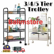 Balimstore 3 4 5 Tier Multipurpose Storage Rack Trolley Rack with Wheel