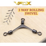 VFOX 3 WAY ROLLING SWIVEL Kili Pancing Kekili Mancing Fishing Swivel Snap