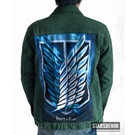 Attack on anime printing jeans jacket TITAN - wing of freedom - aot jacket