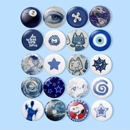 MDLS - Button pin | Aesthetic Button Pin | Bags pin | Blue Series