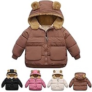 Fleece Jacket Children's Boys Girls Fashion Plush Jacket Winter Jacket Warm Teddy Fleece Thick Hoodie Zip Hooded Jacket Parka Jacket