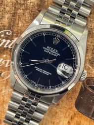 🌈🌈新返貨啦🌈🌈 Vintage Rolex DateJust 16200 ❤️❤️🖤原裝黑色面🖤光圈 跟原裝勞力士62510H五珠帶❤️❤️36mm 淨錶 狀態一流👍🏻👍🏻VU1436（旺角店）