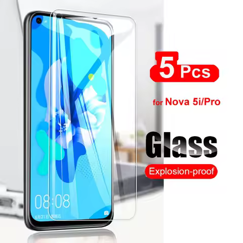 5PCS Tempered Glass For Huawei Nova 5 5i Pro 5T 5Z Screen Protector 2.5D 10H Tempered Glass For Huaw