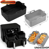 UNDIESSHOP Air Fryer Basket, Rectangle Reusable Air Fryer Baking Tray, Silicone Air Fryer Mold Tray 
