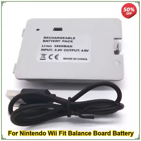 3800mAh High Capacity Li-ion Rechargeable Battery Pack with USB Charging Cable for Nintendo Wii Fit 