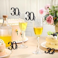 50 Pieces 30 Years Old Acrylic Drink Label 30th Birthday Wine Glass Label Pendant Age Number Mark Ac