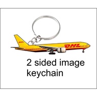 aeroplane DHL logistic plane 2side keychain