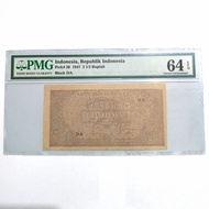 Uang Kertas Kuno 2.5 Rupiah 1947 Sertivikasi PMG 64 EPQ