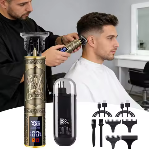 Cordless Electric Man Hair Cutting Machine Vintage Hair Clipper Portable 0mm trimmer Shaver beard Fa