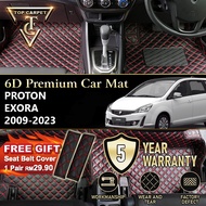 Top Carpet PROTON EXORA ( 2009 - 2023 ) 6D PU Leather Car Carpet VIP Car Mat Floor Mat Alas Kaki Kar