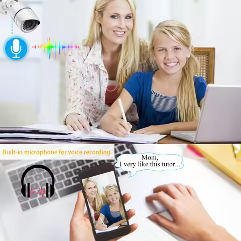 Gadinan 3.6mm 5MP 4CH NVR Security Camera System Kit The smart IR-Cut Night Vision POE Motion Detect